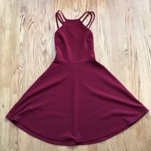Deep Red Open Back Dress